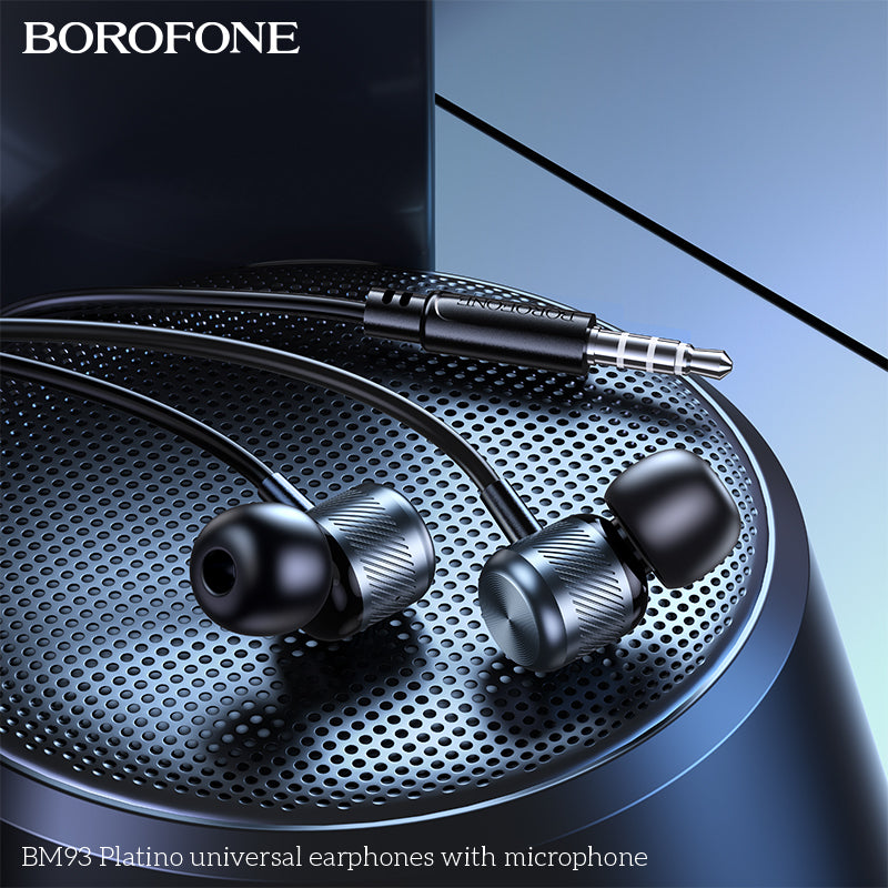 BM93 Platino Universal Earphones with Mic – Premium Sound, Everyday Comfort