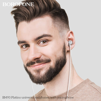 BM93 Platino Universal Earphones with Mic – Premium Sound, Everyday Comfort