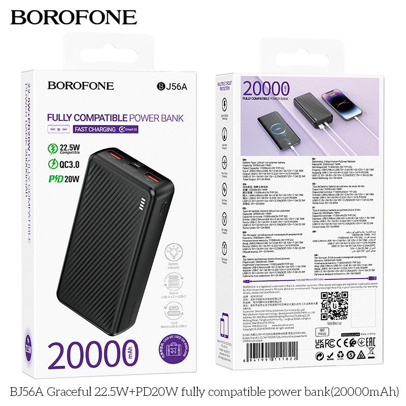 Graceful BJ56A 20000mAh Power Bank with PD – Fast, Light & Airline Approved