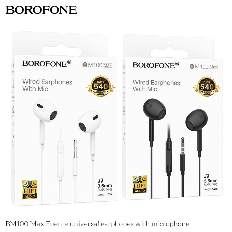 BM100 Max Fuente universal earphones with microphone – Budget Wired Headphones