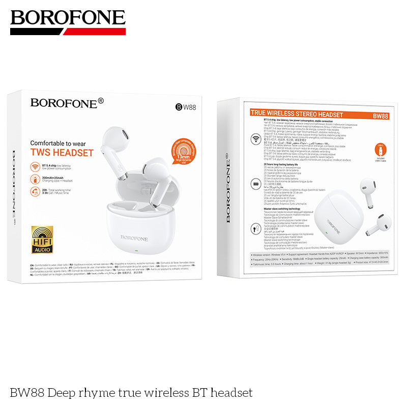 BOROFONE BW88 true wireless BT headset packaging 