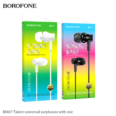 BM67 Talent Universal Earphones with Mic – Clear Sound, Everyday Comfort