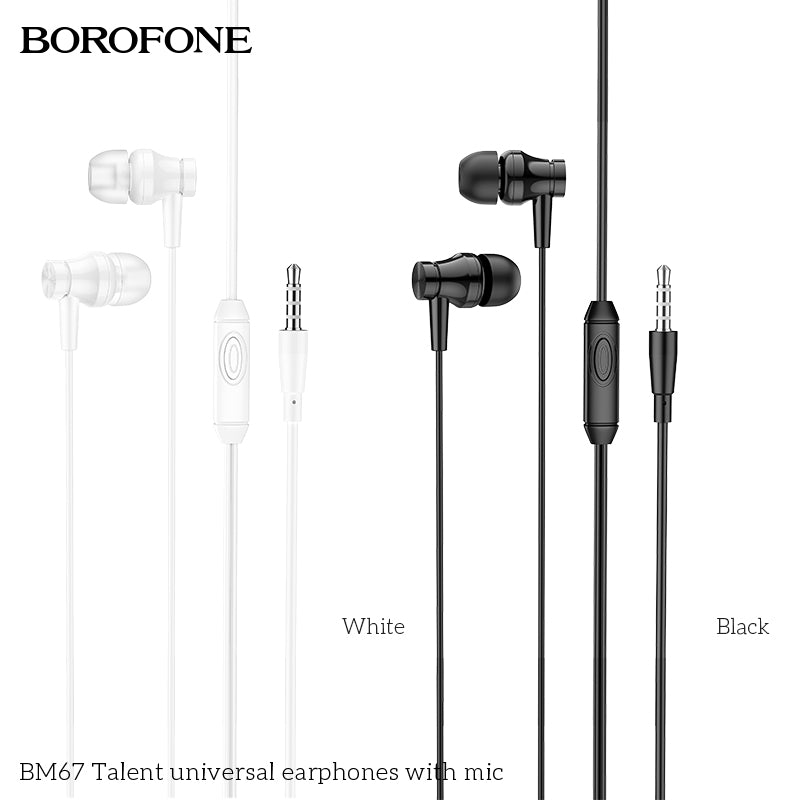 BM67 Talent Universal Earphones with Mic – Clear Sound, Everyday Comfort