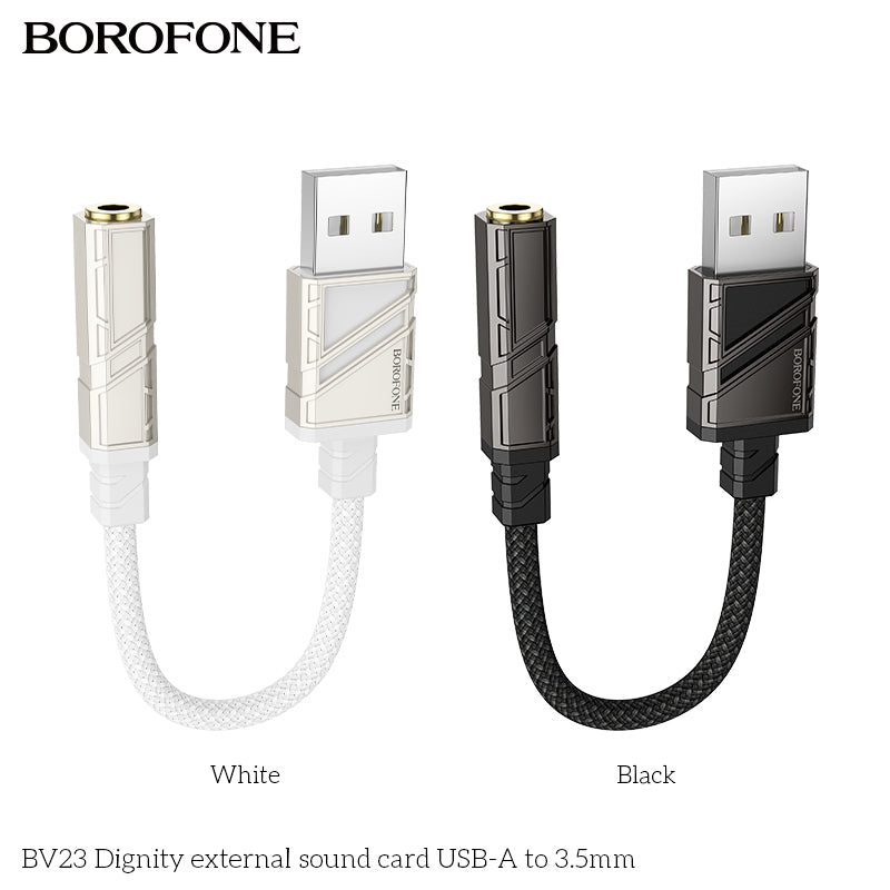 BV23 Dignity External Sound Card USB-A to 3.5mm – Plug & Play Audio Adapter