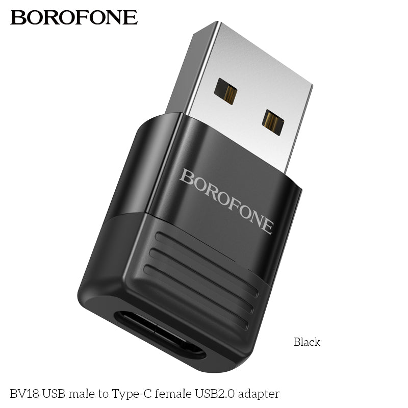 BV18 USB Male to Type-C Female USB2.0 Adapter – Easy Charging & Sync