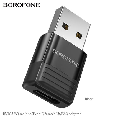 BV18 USB Male to Type-C Female USB2.0 Adapter – Easy Charging & Sync