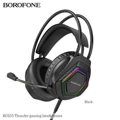 BO105 Thunder Wired Gaming Headphones – Over-Ear Headset with Mic & Noise Cancelling