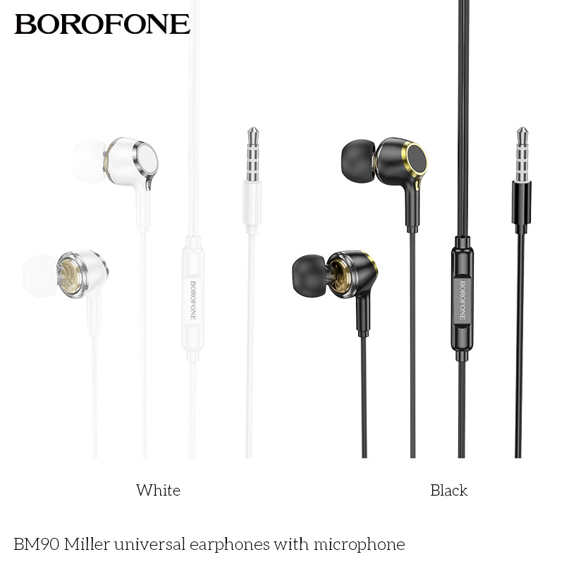 BM90 Miller Universal Earphones with Mic – Clear, Strong & Comfortable