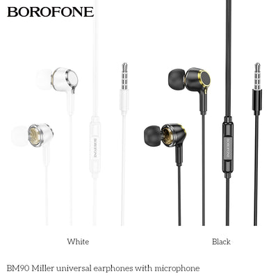 BM90 Miller Universal Earphones with Mic – Clear, Strong & Comfortable