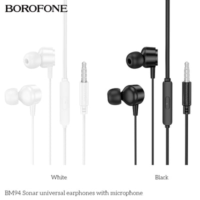 BM94 Sonar Universal Earphones with Mic – Clear Stereo Sound & Comfortable Fit