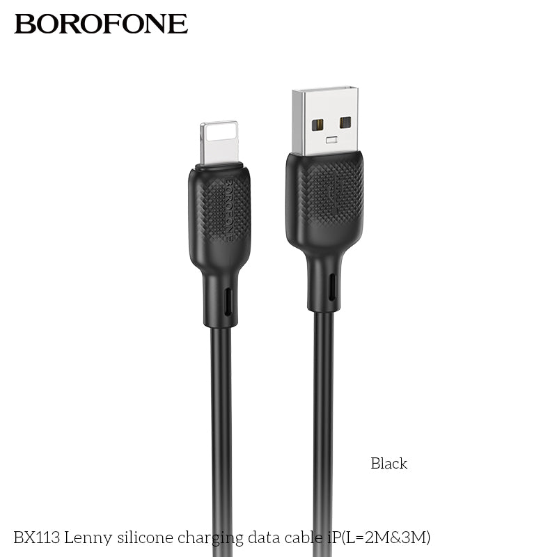 BX113 Lenny Silicone iP Charging Data Cable (2M/3M)