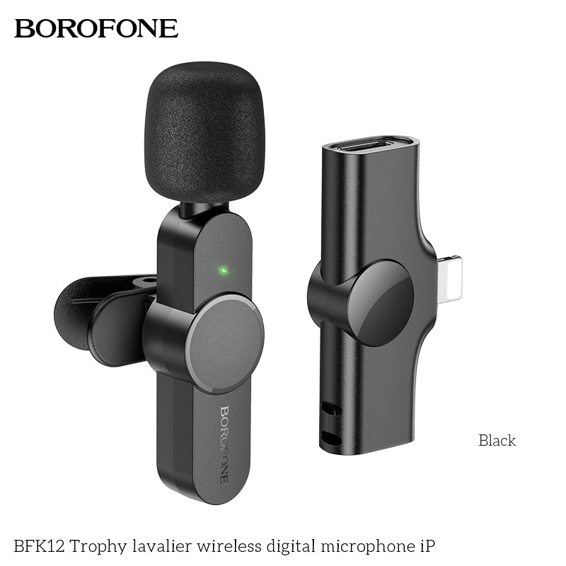 BFK12 Trophy Lavalier Wireless Digital Microphone – Lapel Mic for iPhone, Podcast & Gaming