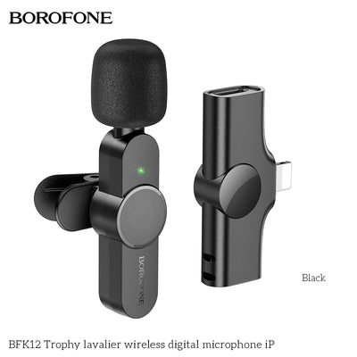 BFK12 Trophy Lavalier Wireless Digital Microphone – Lapel Mic for iPhone, Podcast & Gaming