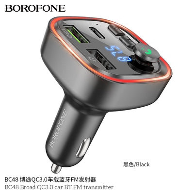 BC48 Broad Car Wireless FM Transmitter – Fast Charge & Clear Sound
