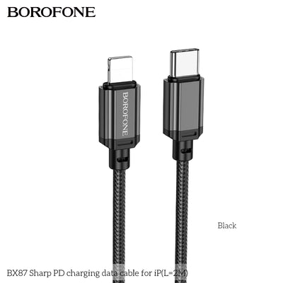 BX87 Sharp PD iPhone Charging Data Cable 2M Packaged – Fast Charger for iPhone & iPad