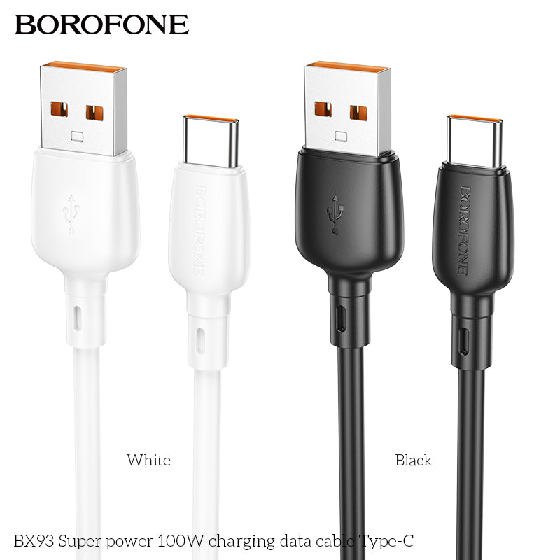 BX93 Super Power 100W USB Type-C Charging Data Cable for Android, Tablet & Laptop