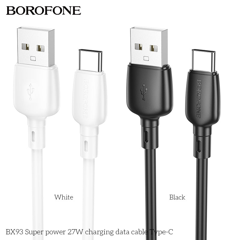 BX93 Super Power 27W USB Type-C Charging Data Cable for Android & Tablet
