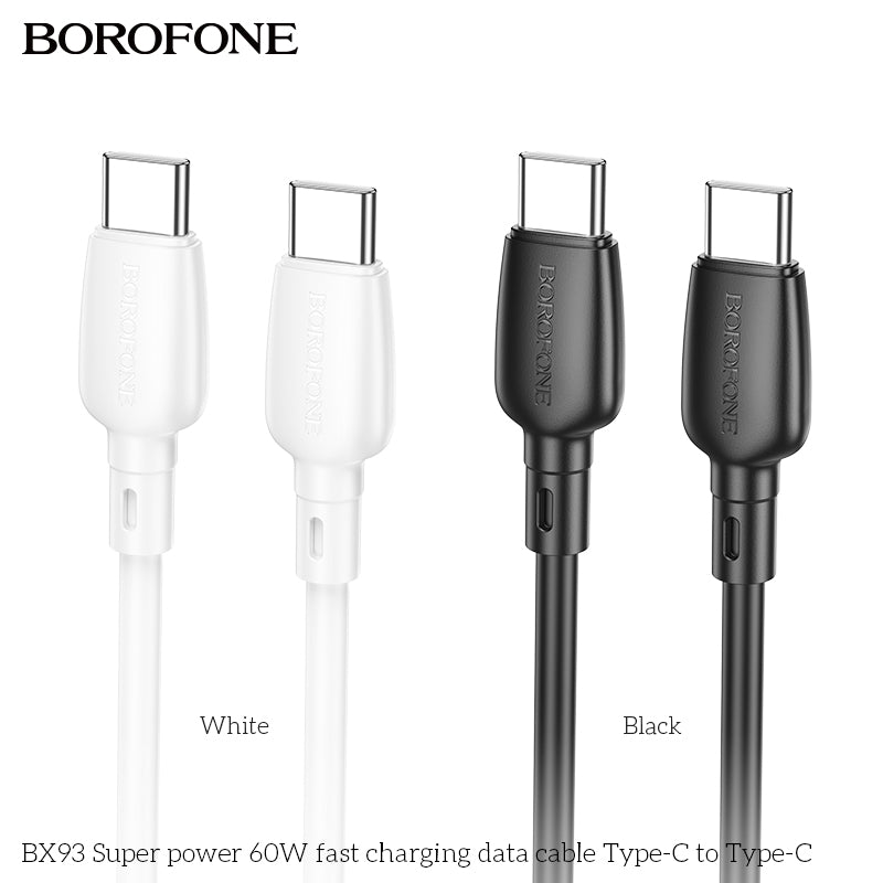 BX93 Super Power 60W USB-C to USB-C Fast Charging Data Cable for Laptop, Tablet & Phone
