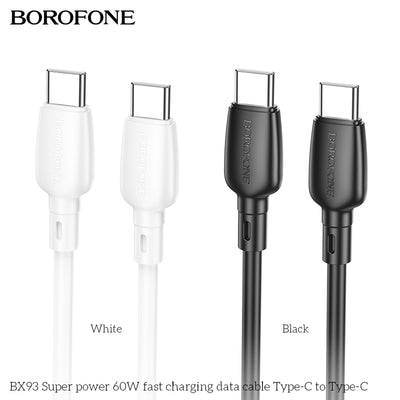 BX93 Super Power 60W USB-C to USB-C Fast Charging Data Cable for Laptop, Tablet & Phone
