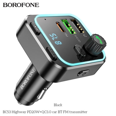 BC53 Highway Car Wireless FM Transmitter – Fast Charging & Crystal-Clear Sound