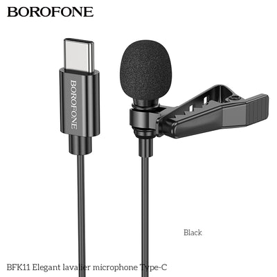 BFK11 Elegant Lavalier Microphone Type-C – Lapel Mic for Podcasts, Gaming & More