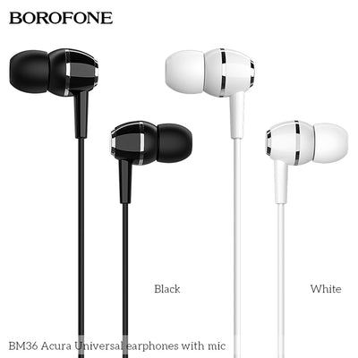 BM36 Acura Universal Earphones with Mic – Heavy Bass & Clear Sound