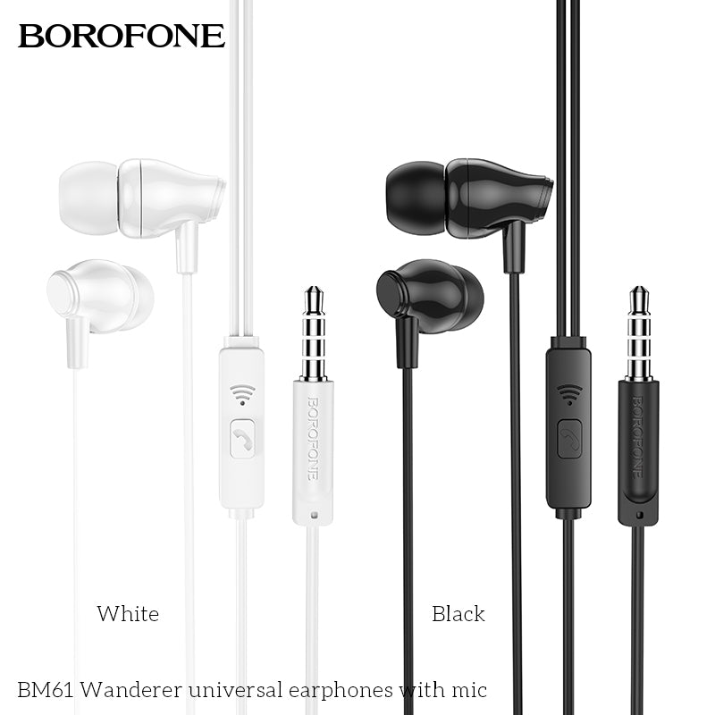 BM61 Wanderer Universal Earphones with Mic – Clear Sound, Comfortable Fit