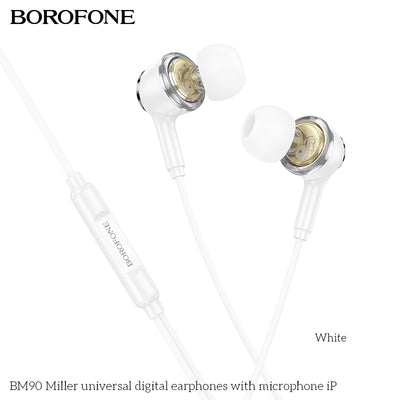 BM90 Miller Universal Digital Earphones Type-C with Mic – Durable & Powerful Sound