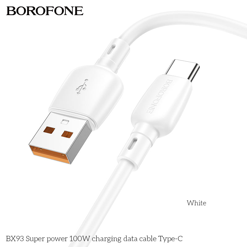 BX93 Super Power 100W USB Type-C Charging Data Cable for Android, Tablet & Laptop