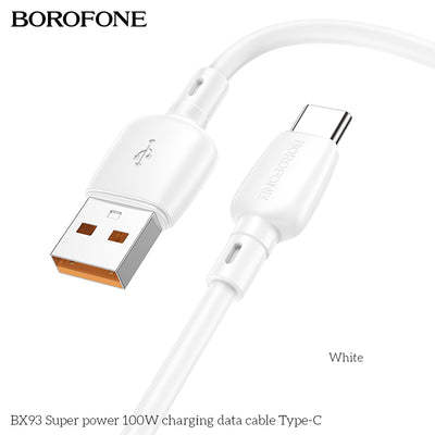 BX93 Super Power 100W USB Type-C Charging Data Cable for Android, Tablet & Laptop