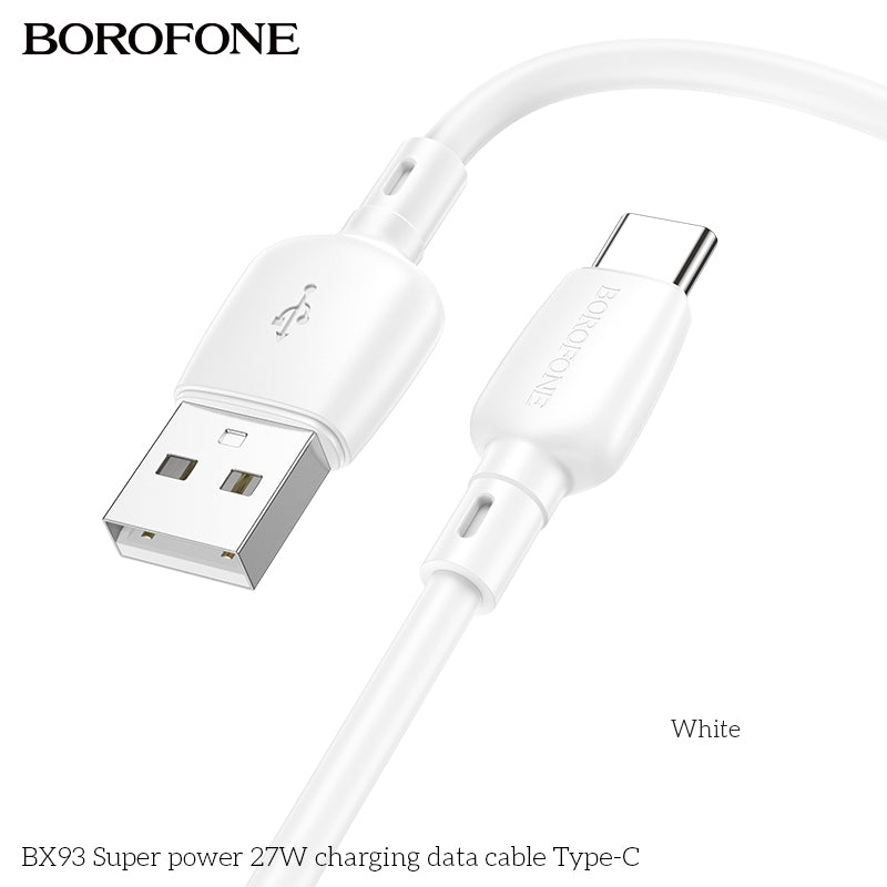 BX93 Super Power 27W USB Type-C Charging Data Cable for Android & Tablet