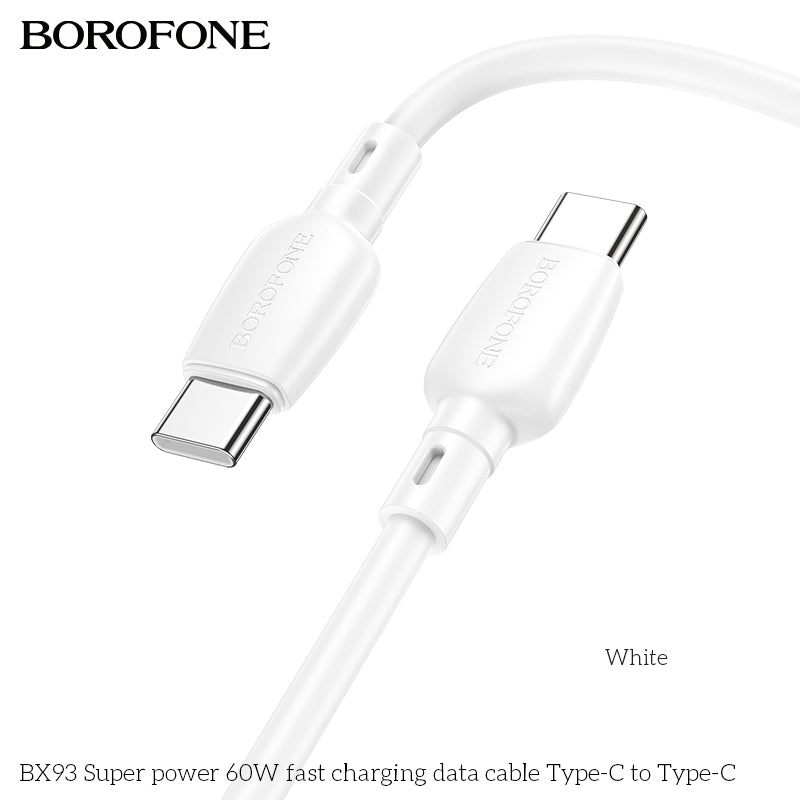 BX93 Super Power 60W USB-C to USB-C Fast Charging Data Cable for Laptop, Tablet & Phone