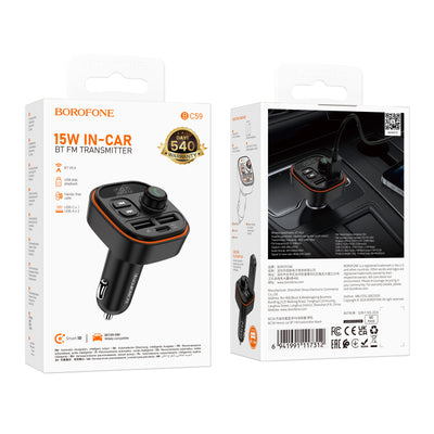 BC59 Heroic Car Bluetooth FM Transmitter – Clear, Powerful & Easy Wireless FM