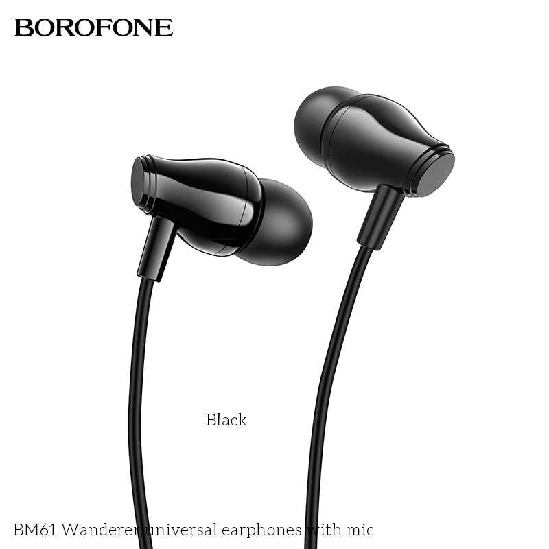 BM61 Wanderer Universal Earphones with Mic – Clear Sound, Comfortable Fit