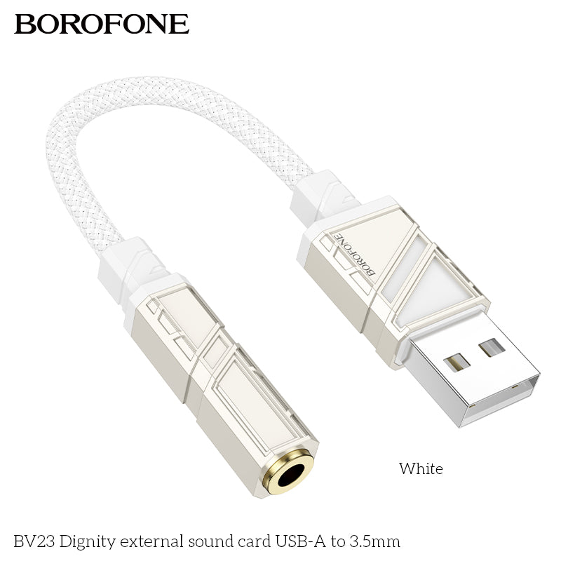 BV23 Dignity External Sound Card USB-A to 3.5mm – Plug & Play Audio Adapter
