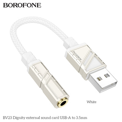 BV23 Dignity External Sound Card USB-A to 3.5mm – Plug & Play Audio Adapter