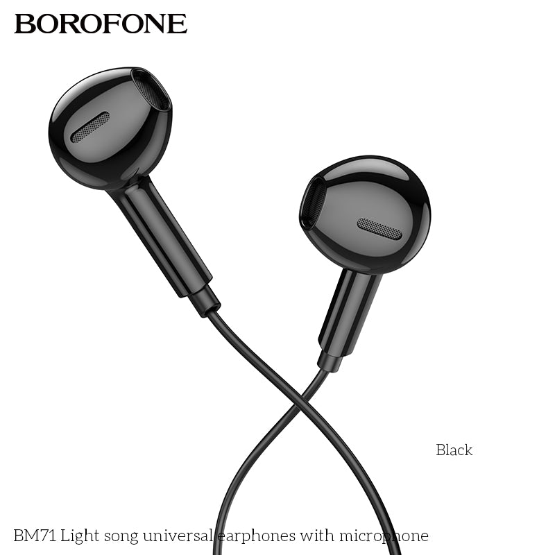 BM71 Light Song Universal Earphones with Mic – Lightweight & Clear Sound