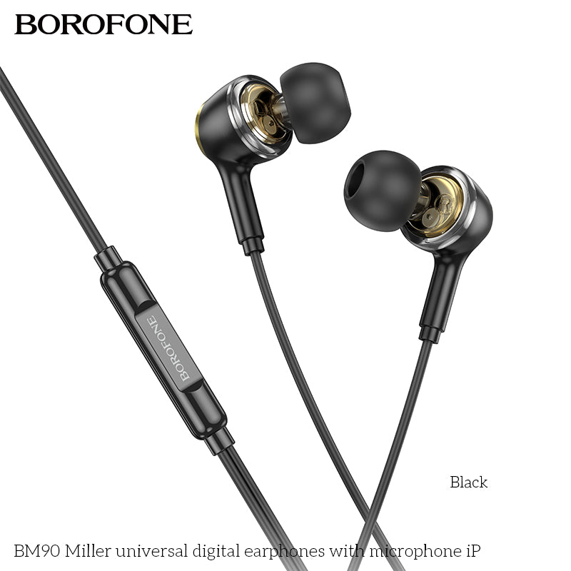 BM90 Miller Universal Digital Earphones Type-C with Mic – Durable & Powerful Sound