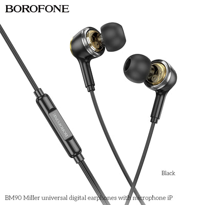 BM90 Miller Universal Digital Earphones Type-C with Mic – Durable & Powerful Sound