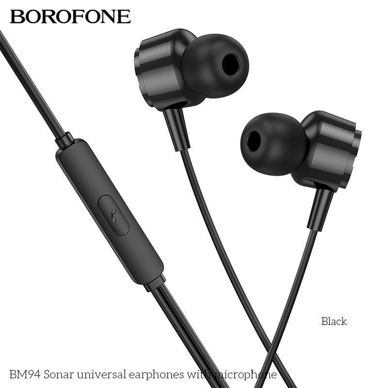 BM94 Sonar Universal Earphones with Mic – Clear Stereo Sound & Comfortable Fit