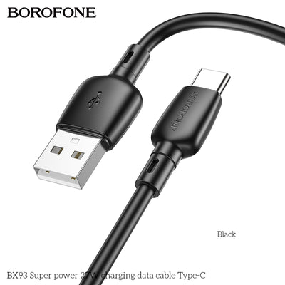 BX93 Super Power 27W USB Type-C Charging Data Cable for Android & Tablet