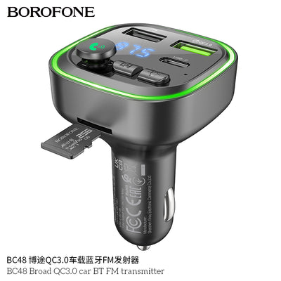 BC48 Broad Car Wireless FM Transmitter – Fast Charge & Clear Sound