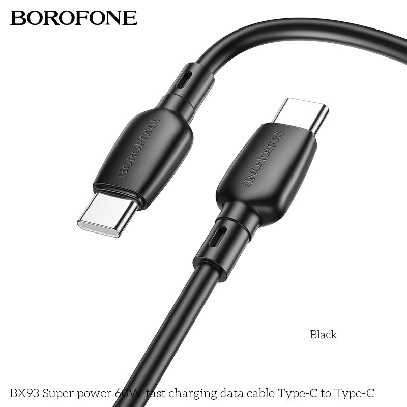 BX93 Super Power 60W USB-C to USB-C Fast Charging Data Cable for Laptop, Tablet & Phone