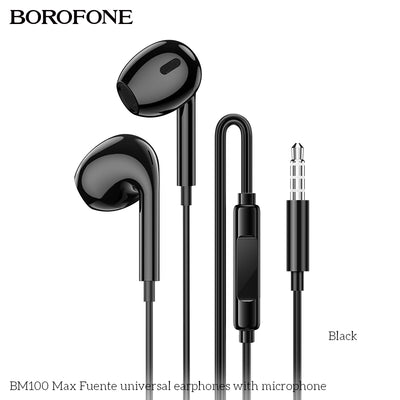 BM100 Max Fuente universal earphones with microphone – Budget Wired Headphones