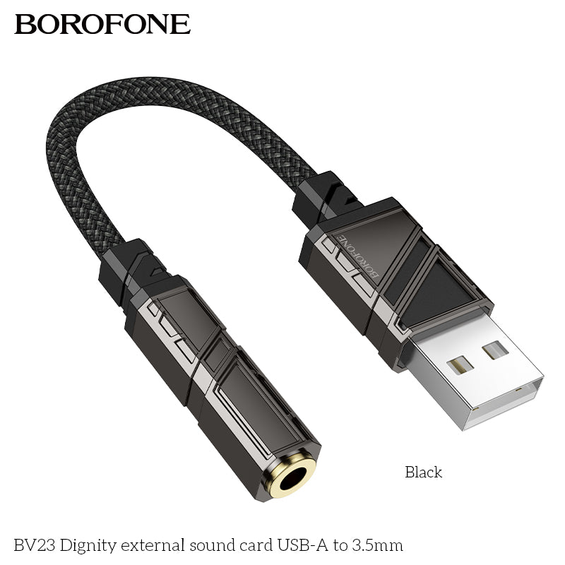 BV23 Dignity External Sound Card USB-A to 3.5mm – Plug & Play Audio Adapter