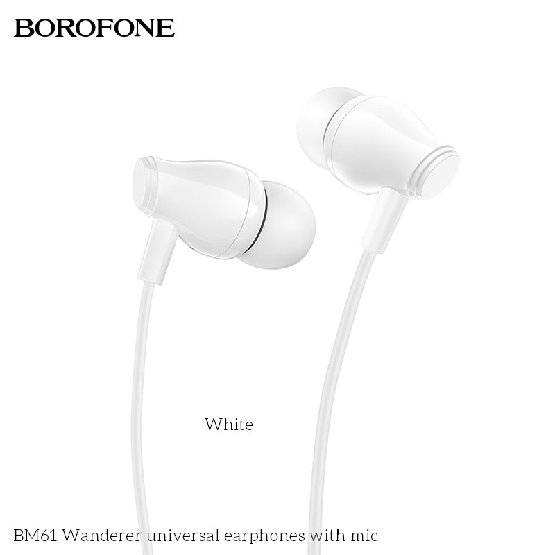 BM61 Wanderer Universal Earphones with Mic – Clear Sound, Comfortable Fit