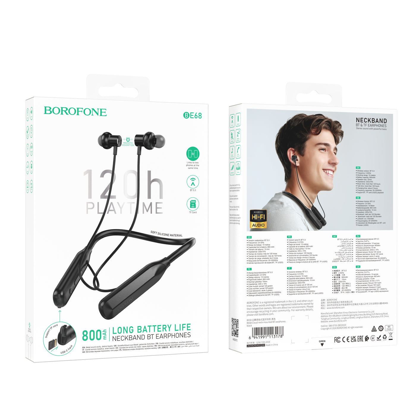 BE68 Cloud Neck-Mounted Wireless Bluetooth Earphones – Lightweight & Top Quality Sound