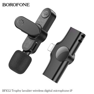 BFK12 Trophy Lavalier Wireless Digital Microphone – Lapel Mic for iPhone, Podcast & Gaming