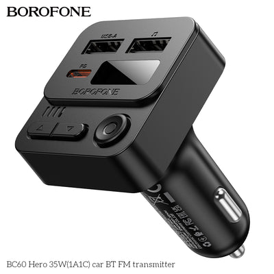 BC60 Hero 35W Car Bluetooth FM Transmitter – Powerful & Easy Wireless FM