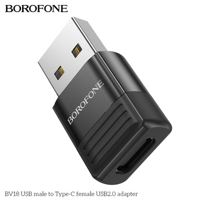 BV18 USB Male to Type-C Female USB2.0 Adapter – Easy Charging & Sync
